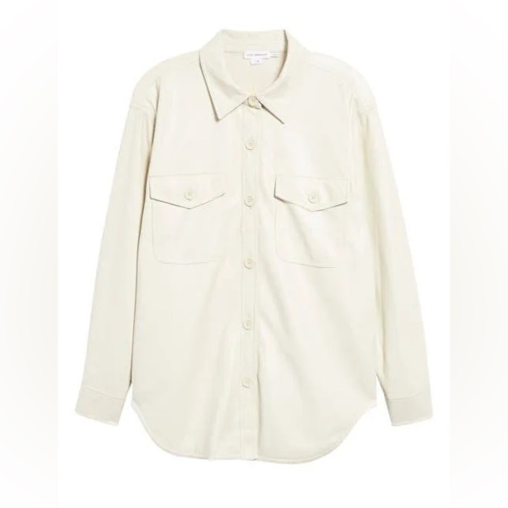 New Good American Better Than Leather Faux Leather Shacket 1/2 small-medium